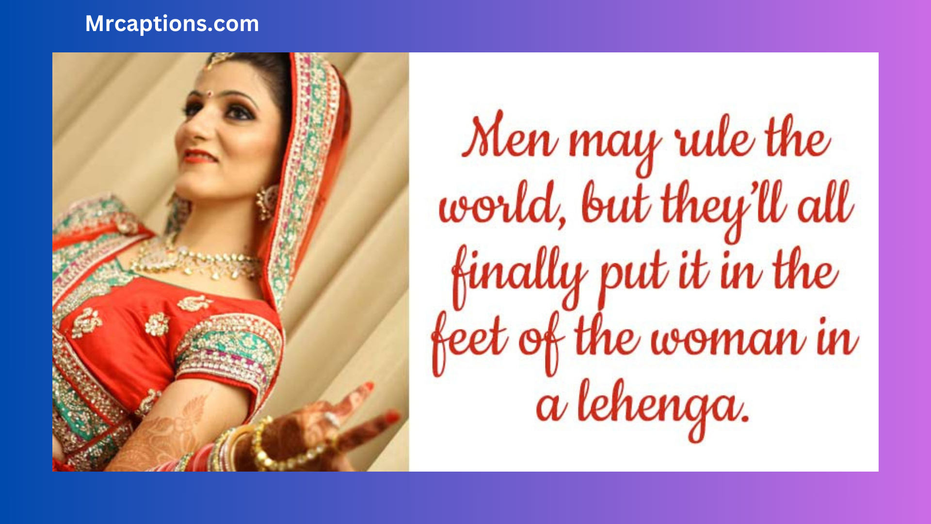 Lehenga Wear Captions